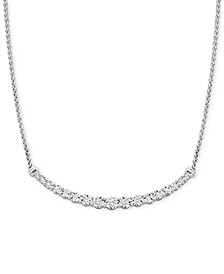 Diamond Curved Bar 16" Statement Necklace (1/4 ct. t.w.) in Sterling Silver