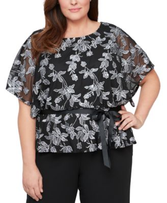 Alex Evenings Plus Size Floral Burnout Blouse Macy s