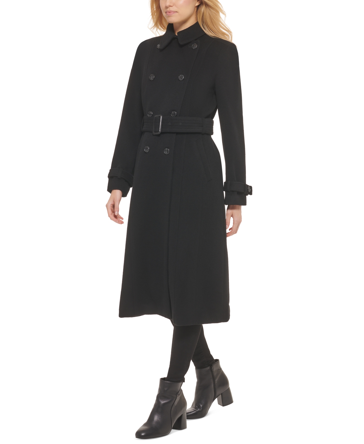 Cole Haan Women's Double-Breasted Belted Wool Blend Trench Coat