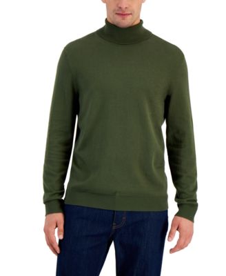 Green Turtleneck Men's Sweaters 