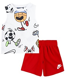 Baby Boys Sportswear Muscle T-shirt and Shorts, 2 Piece Set