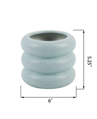 Ceramic Ribbed Plant Pot, 6"
