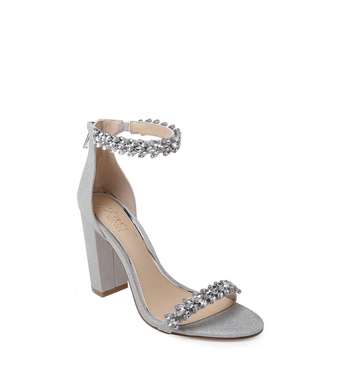 Jewel Badgley Mischka Women's Mayra Block Heel Evening Sandals -Glitter