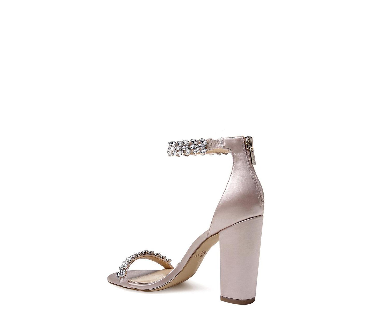 Женские сандалии Jewel Badgley Mischka Mayra Block Heel Evening, цвет: Шампань атласный — фото 4
