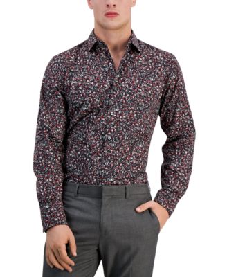 Bar III - Men's Slim-Fit Machia Floral-Print Dress Shirt