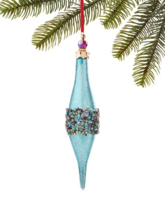 Holiday Lane - Jewel Tones Drop with Beads Hanging Christmas Tree Ornament