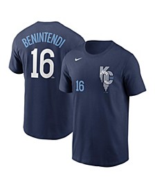 Men's Andrew Benintendi Navy Kansas City Royals 2022 City Connect Name and Number T-shirt