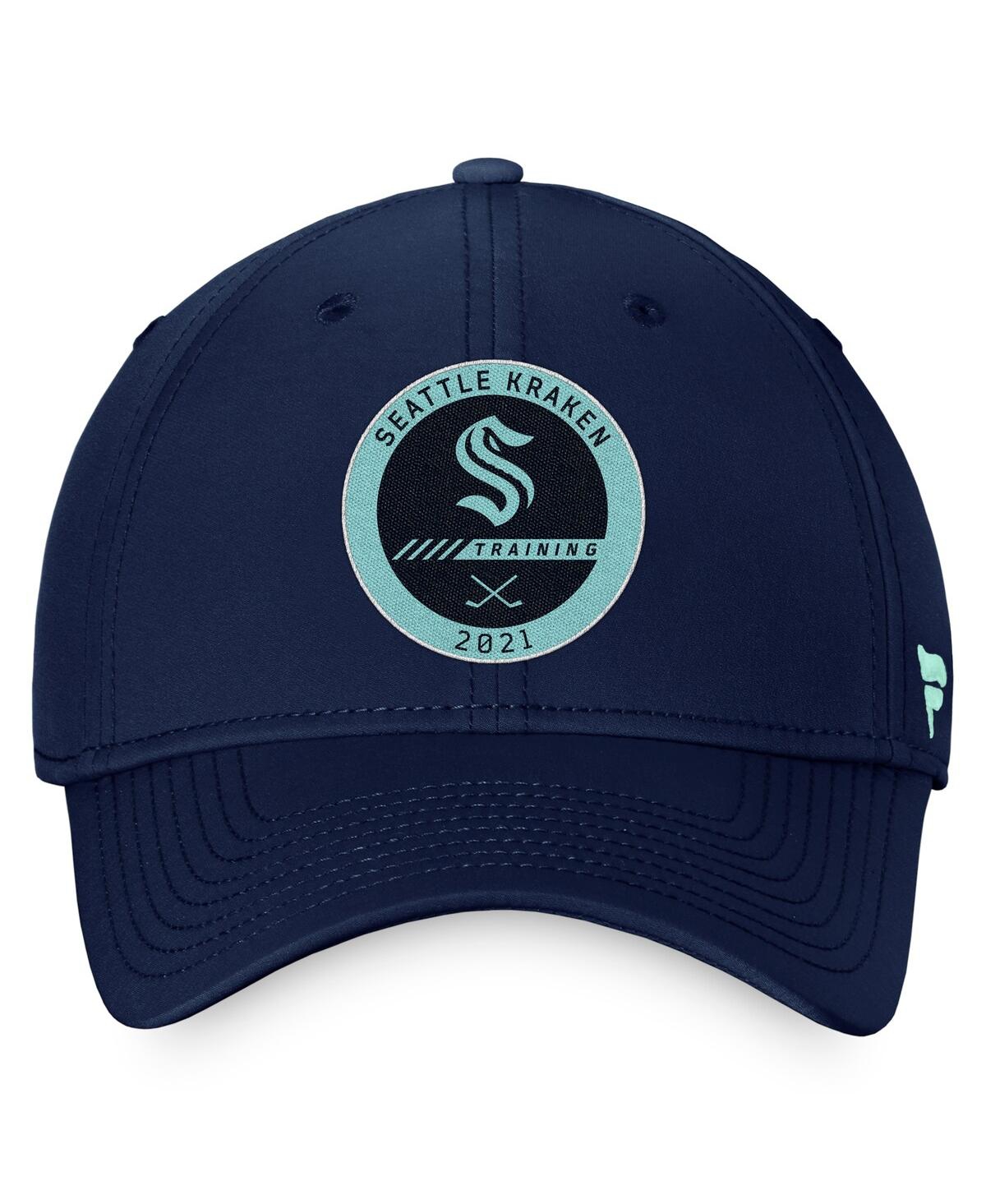 Shop Fanatics Men's  Deep Sea Blue Seattle Kraken Authentic Pro Training Camp Flex Hat