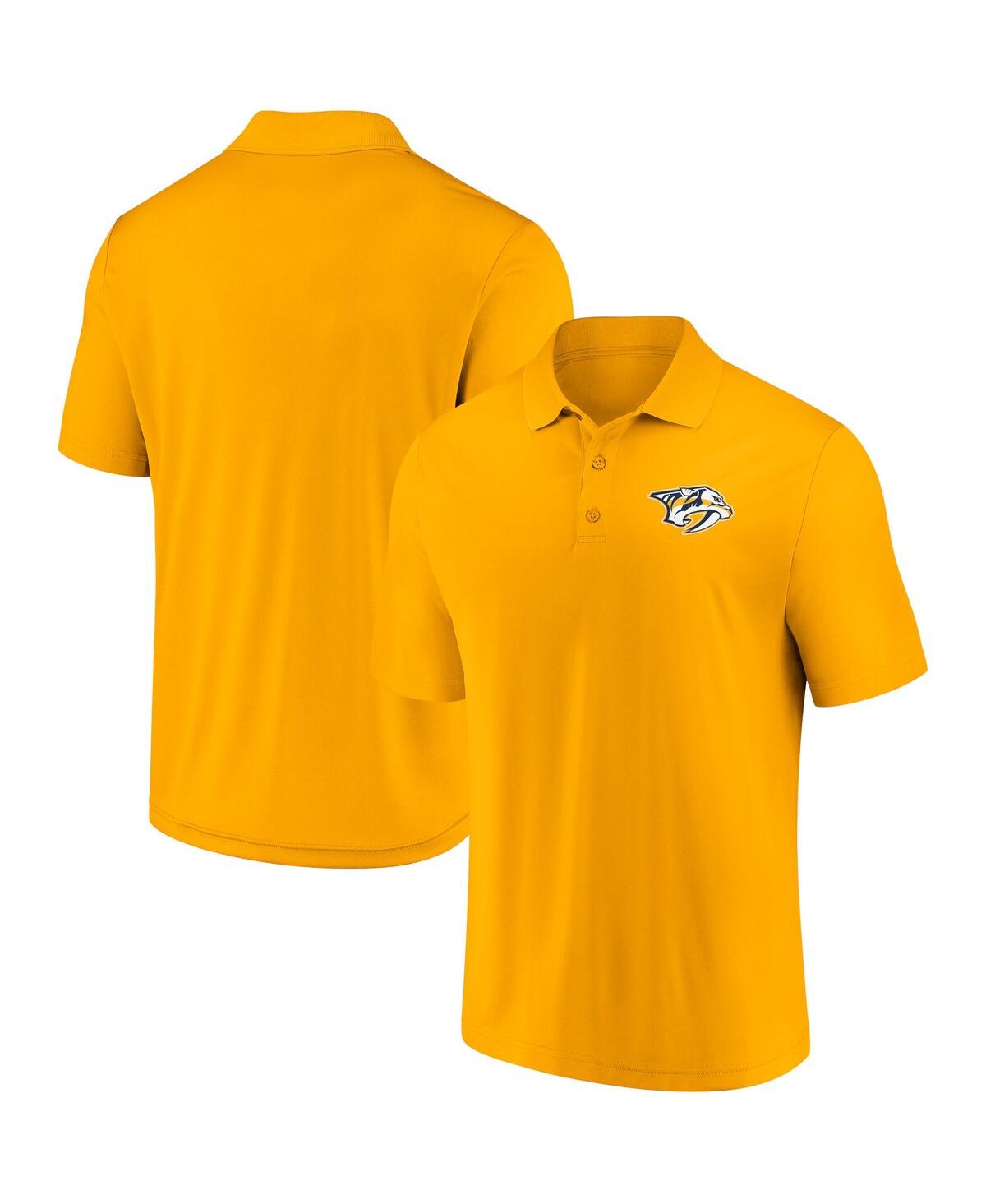Shop Fanatics Men's  Gold Nashville Predators Winning Streak Polo Shirt