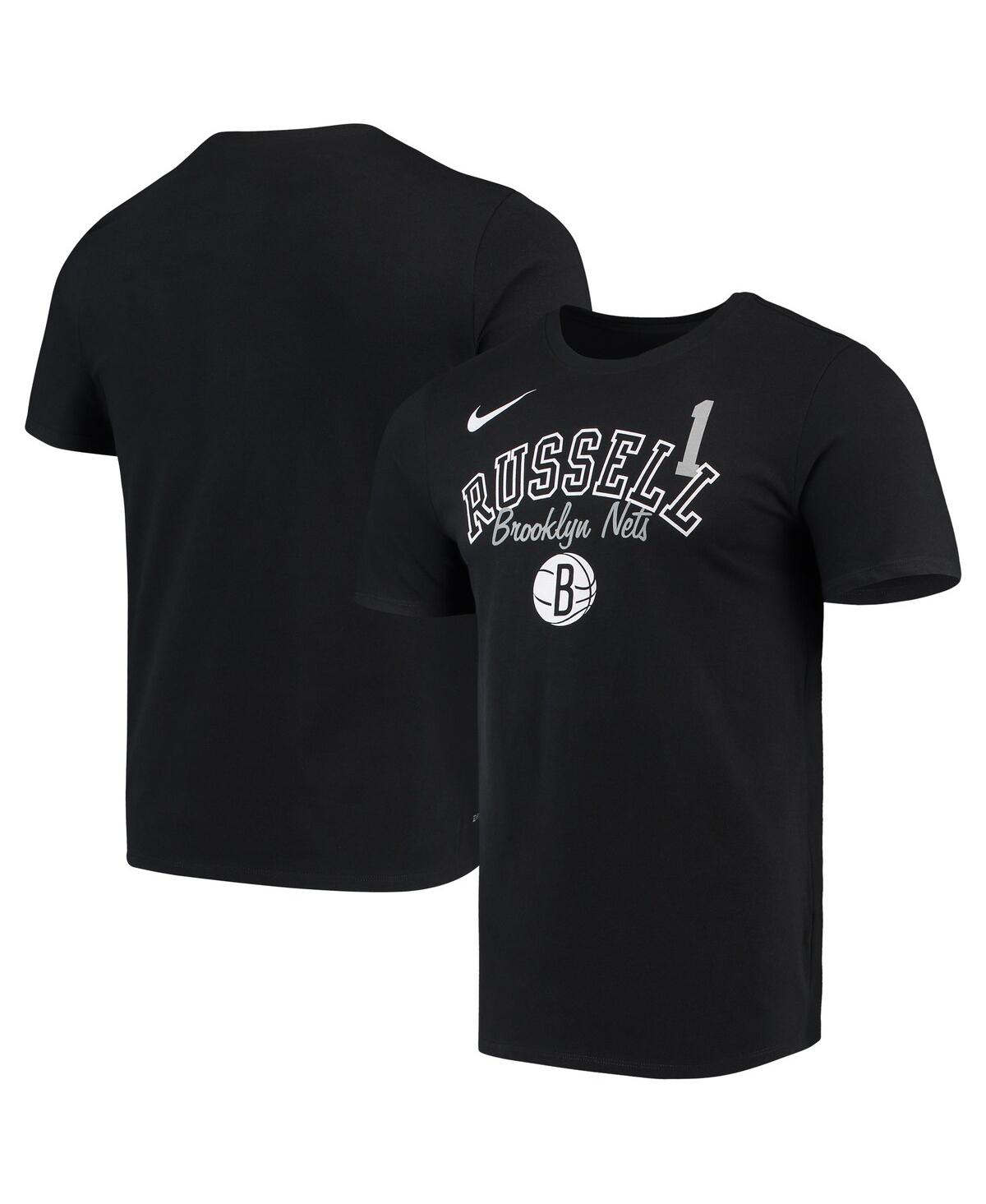UPC 194305000039 product image for Men's Nike D'Angelo Russell Black Brooklyn Nets Player Performance T-shirt | upcitemdb.com