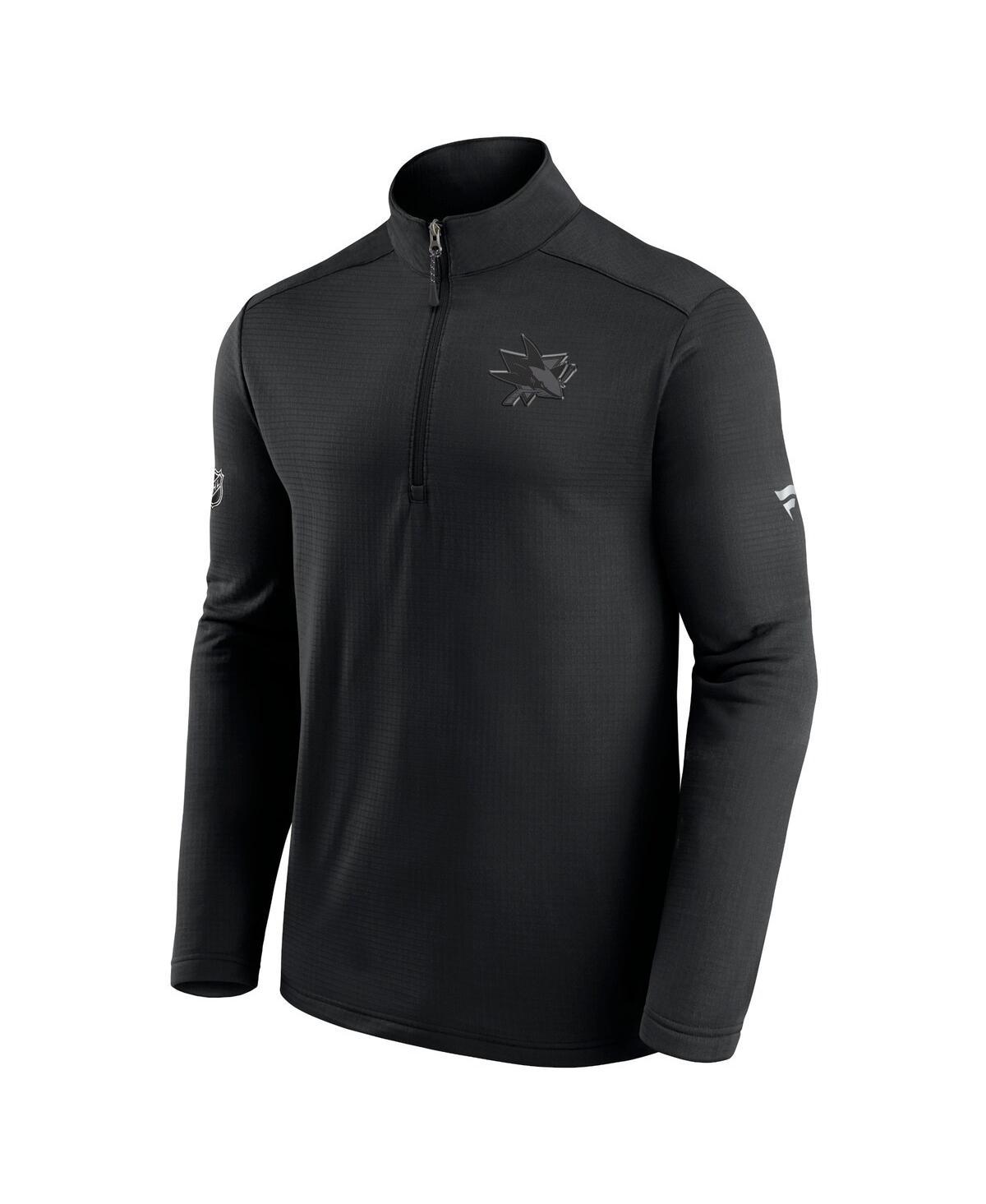 Men's FanaticsSan Jose Sharks Authentic Pro Travel and Training Quarter-Zip Jacket - Black