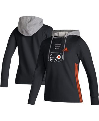 Women's Black Philadelphia Flyers Skate Lace AEROREADY Pullover Hoodie