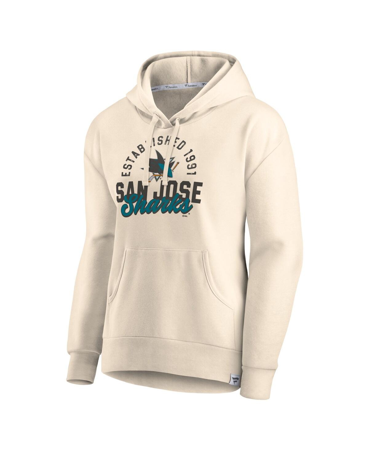 Fanatics Branded Oatmeal San Jose Sharks Carry The Puck Pullover Hoodie Sweatshirt In Oatmeal