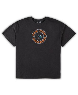 Men's Black, Heathered Charcoal San Jose Sharks Big and Tall T-shirt and Shorts Sleep Set