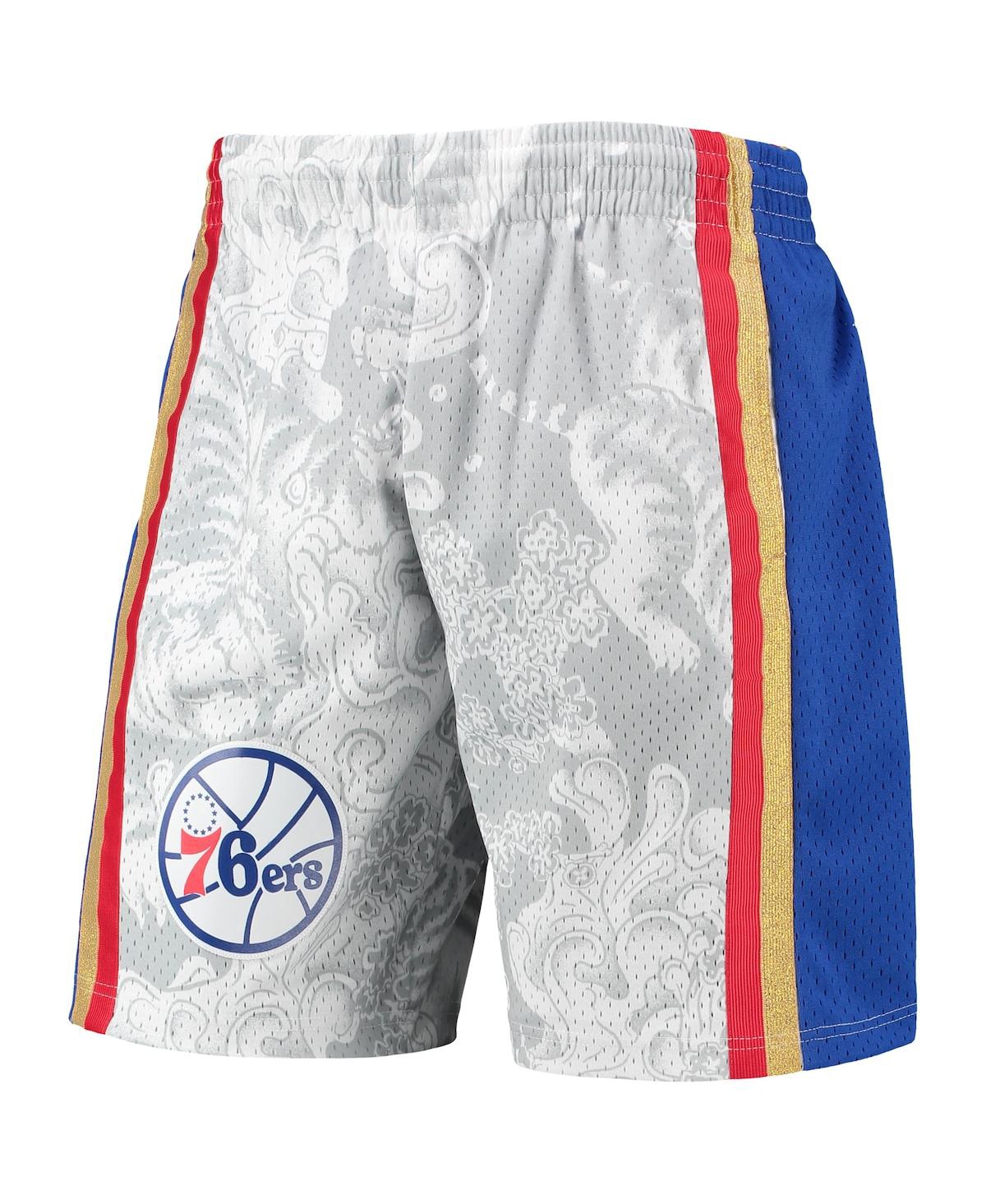 Men's Mitchell & NessPhiladelphia 76ers Hardwood Classics Lunar New Year Swingman Shorts - White