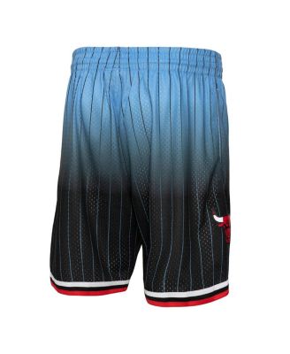 Men's Black and Light Blue Chicago Bulls 1995/96 Hardwood Classics Fadeaway Reload 3.0 Swingman Shorts