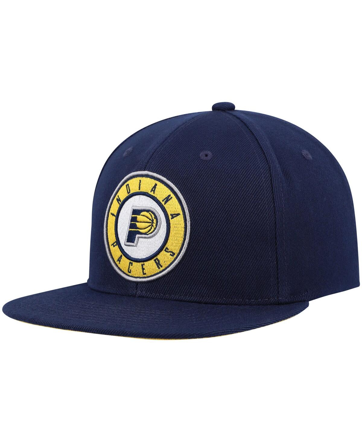Shop Mitchell & Ness Men's  Navy Indiana Pacers Core Side Snapback Hat