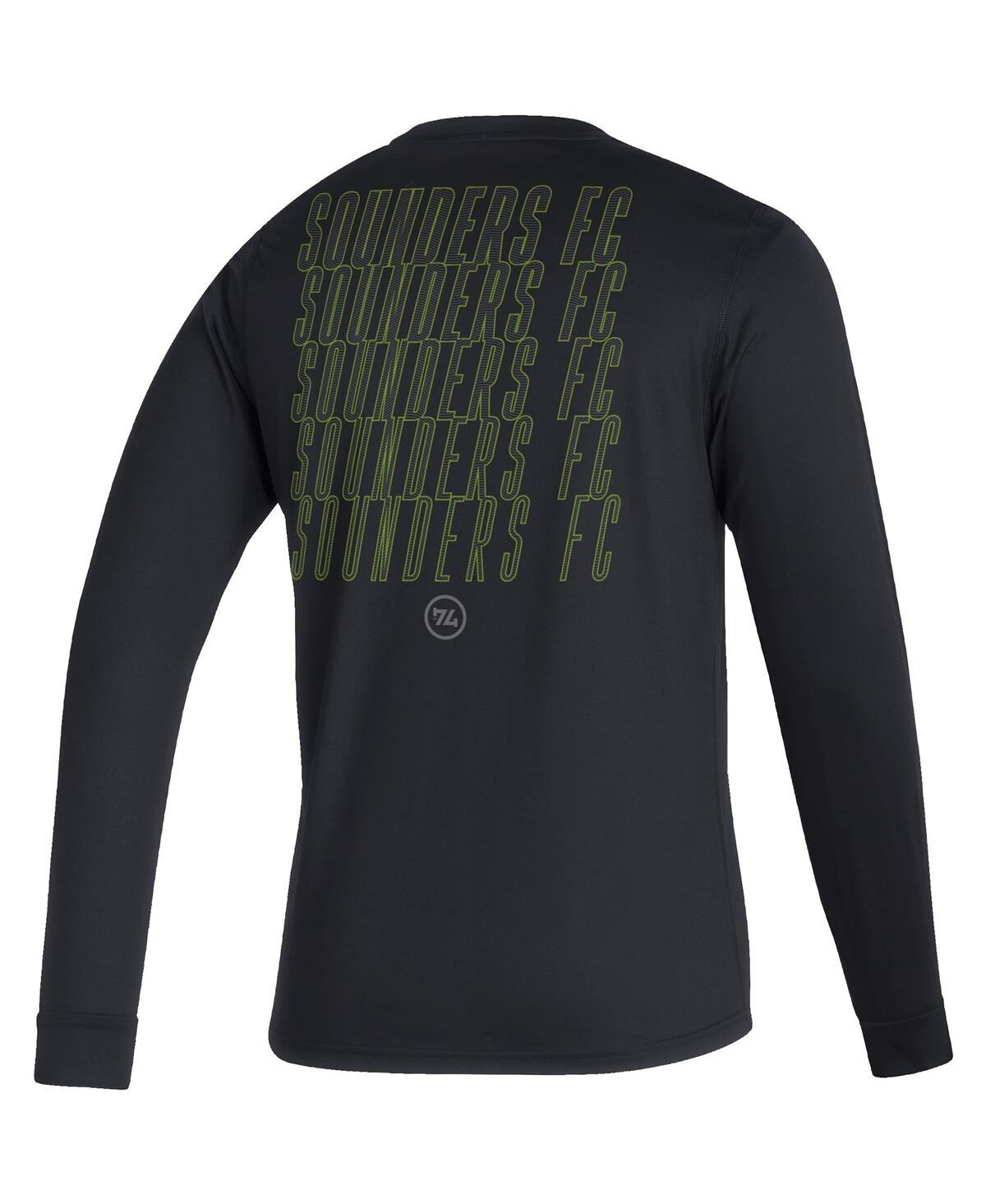 Shop Adidas Originals Men's Adidas Black Seattle Sounders Fc Club Long Sleeve T-shirt