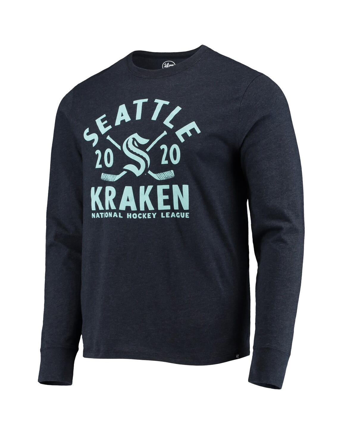 Men's '47 HeatheredSeattle Kraken Club Long Sleeve T-shirt - Deep Sea Blue