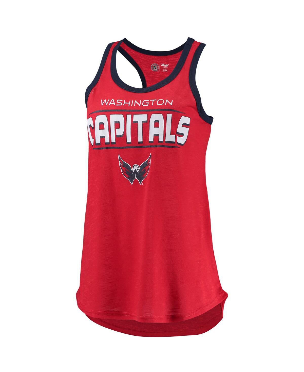 Shop G-iii Sports By Carl Banks Women's  Red Washington Capitals Showdown Slub Racerback Tank Top