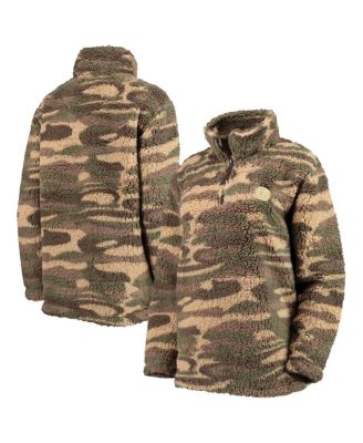 Women's Camo Boston Bruins Sherpa Quarter-Zip Jacket