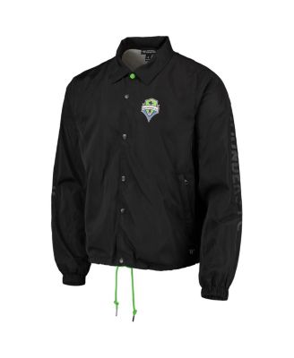 Men's Black Seattle Sounders FC Coaches Full-Snap Jacket