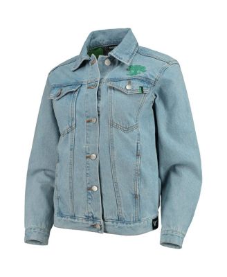 Women's Blue Austin FC Print Denim Button-Up Jacket