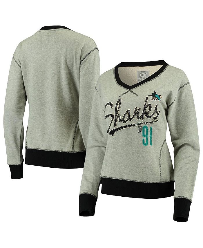 Old Time Hockey Women s Gray San Jose Sharks Nideau V Neck