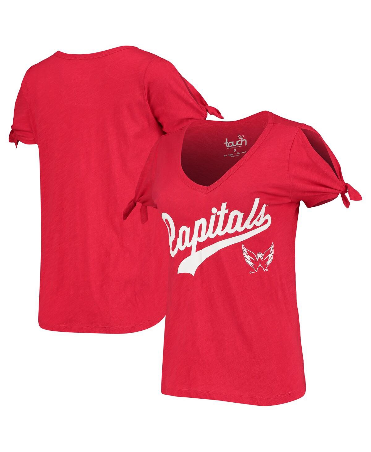 Touché Women's Touch Heathered Red Washington Capitals First String V-neck T-shirt