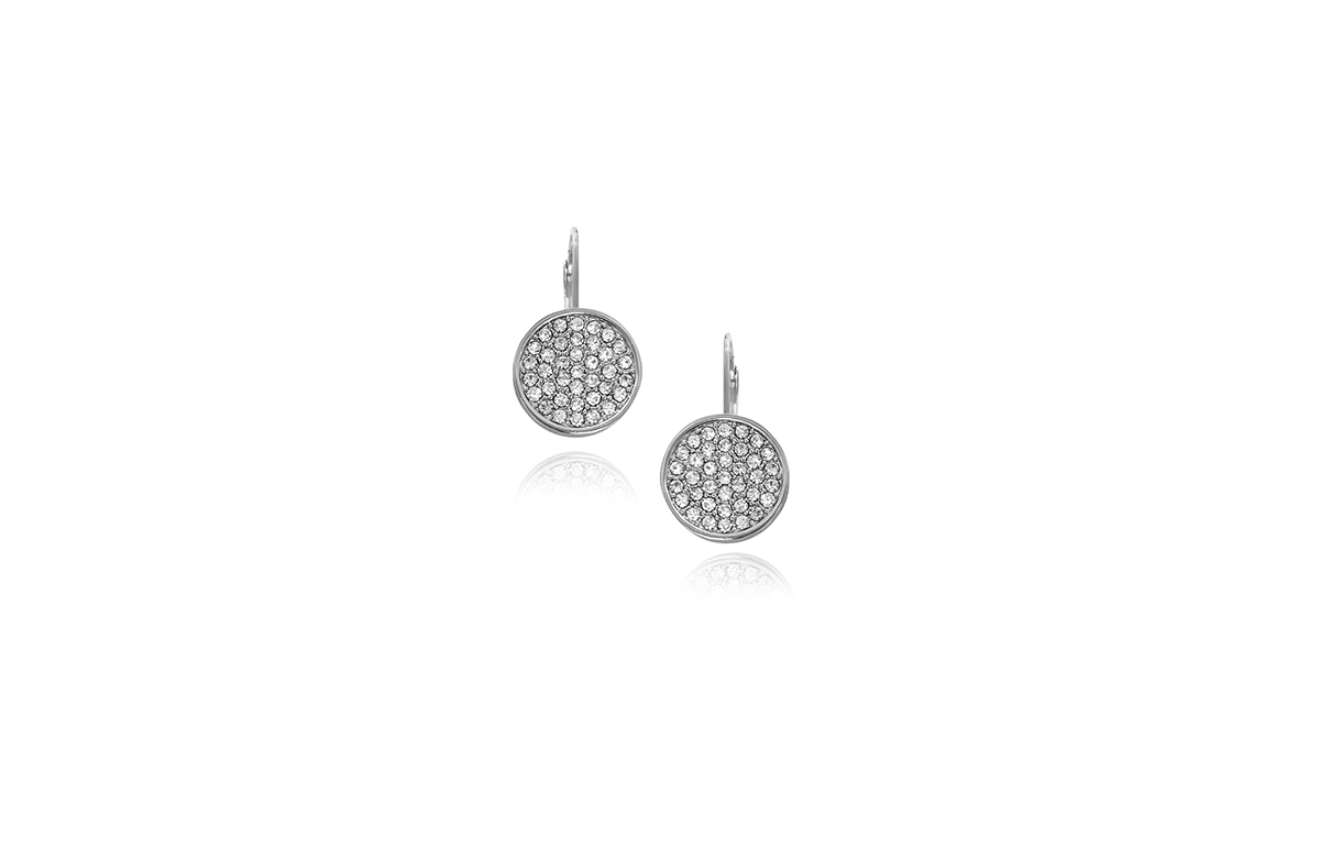 Shop Vince Camuto Silver-tone Glass Stone Coin Leverback Earrings