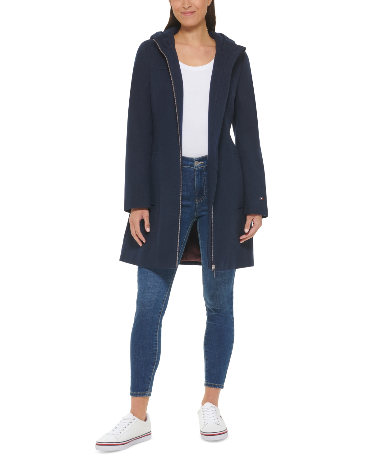 Tommy Hilfiger Women's Belted Hooded Coat