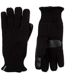 Water Repellent Textured-Knit Touchscreen Gloves