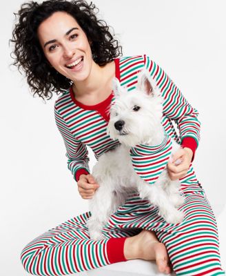 Family Pajamas Matching Women's Thermal Waffle Holiday Stripe Pajama ...