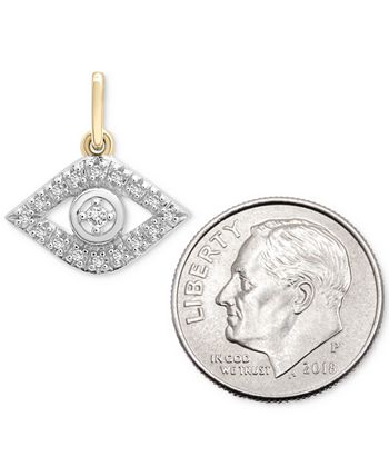 Wrapped - Diamond Evil Eye Charm Pendant (1/20 ct. t.w.) in 10k Gold