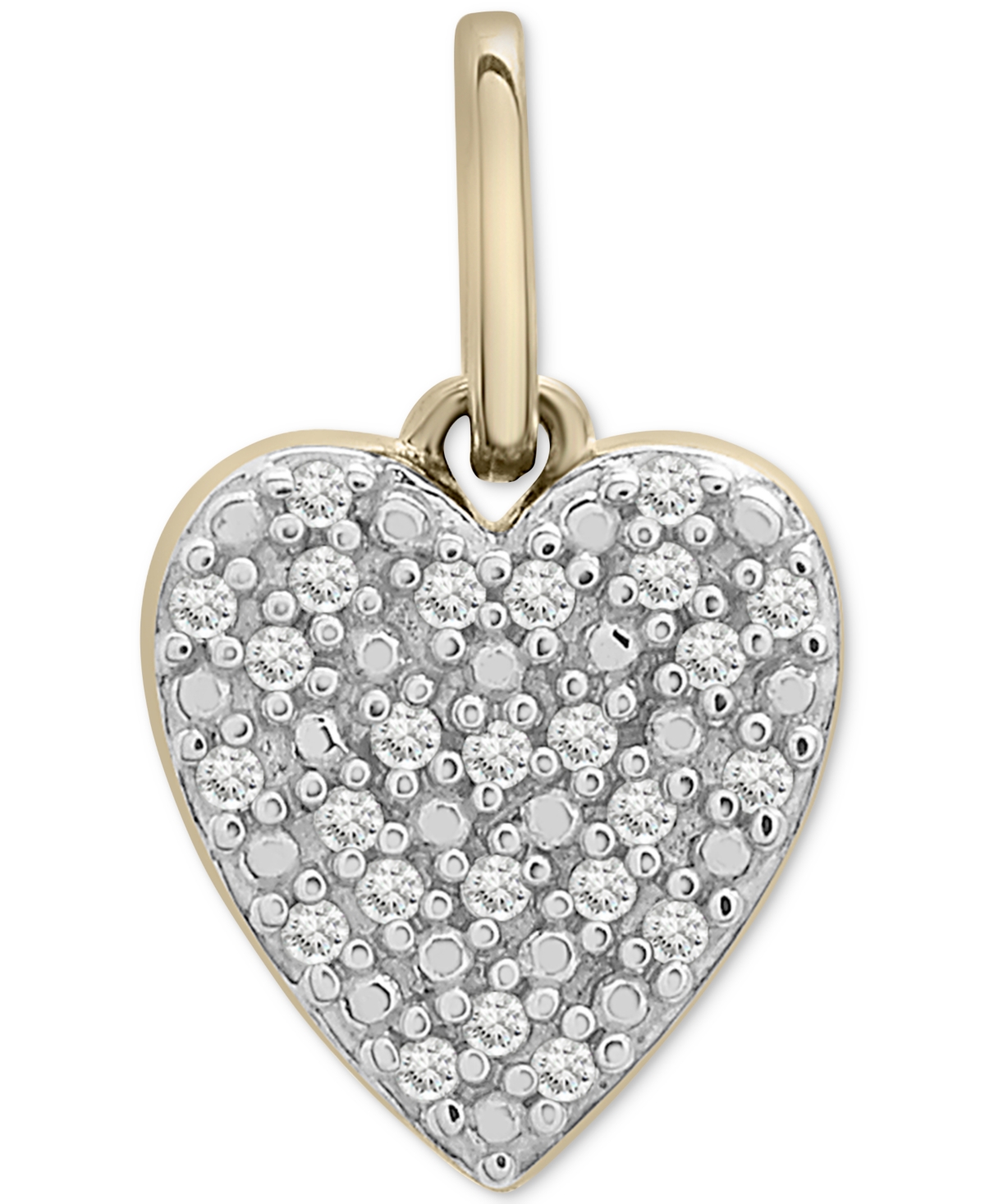 Diamond Heart Charm Pendant (1/20 ct. t.w.) in 10k Gold, Created for Macy's - Yellow Gold