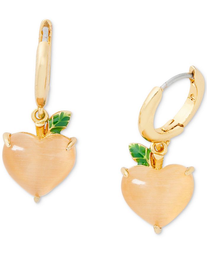 kate spade new york Gold-Tone Crystal Peach Huggie Hoop Earrings & Reviews  - Earrings - Jewelry & Watches - Macy's