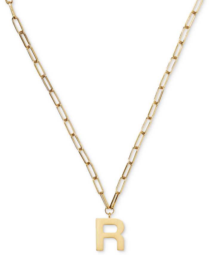 kate spade new york Gold Tone R Paperclip Chain Pendant Necklace