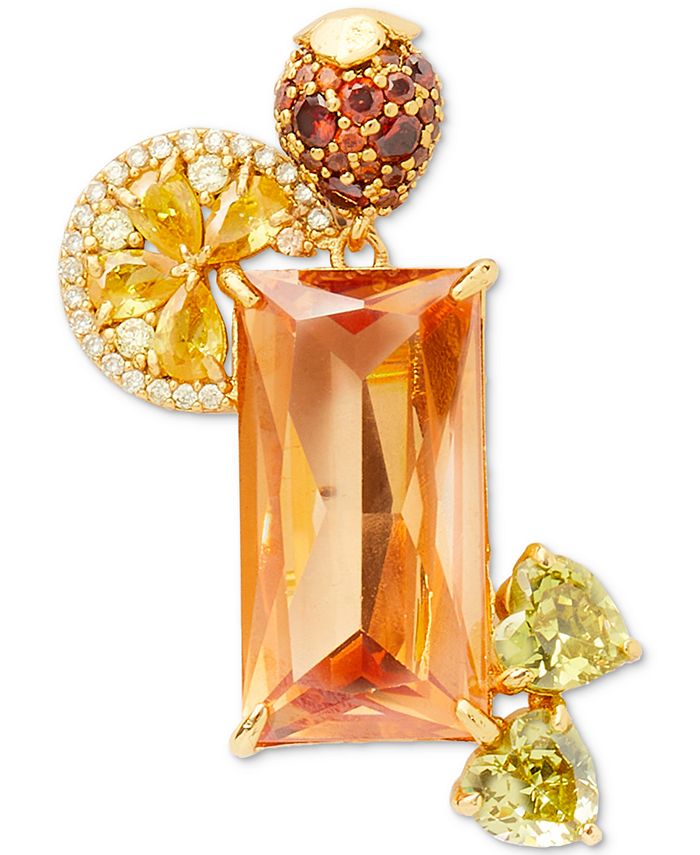 kate spade new york GoldTone Pavé Crystal Fruit Double Drop Earrings