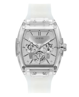 GUESS White Silicone Strap Watch with Brushed Silver Buckle GUESS Ladies White Silver Tone Multi-function Watch  main image 3