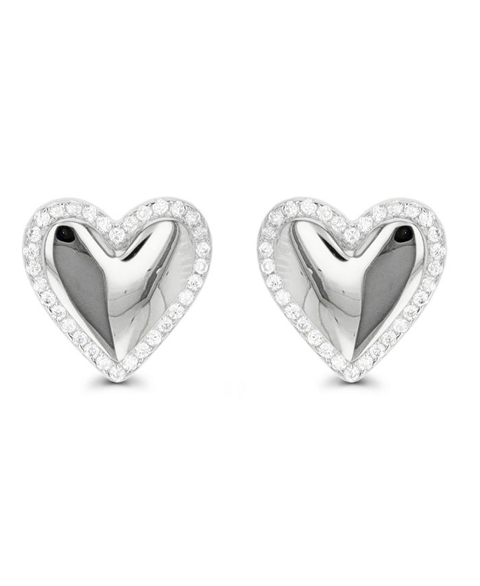 Macy's Heart Stud Earrings in 14K Gold Plated or Sterling Silver - Macy's