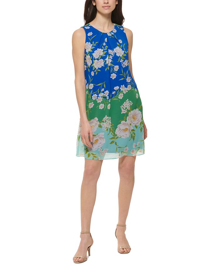 Jessica Howard Women's Petite Belted Floral-Print Dress 