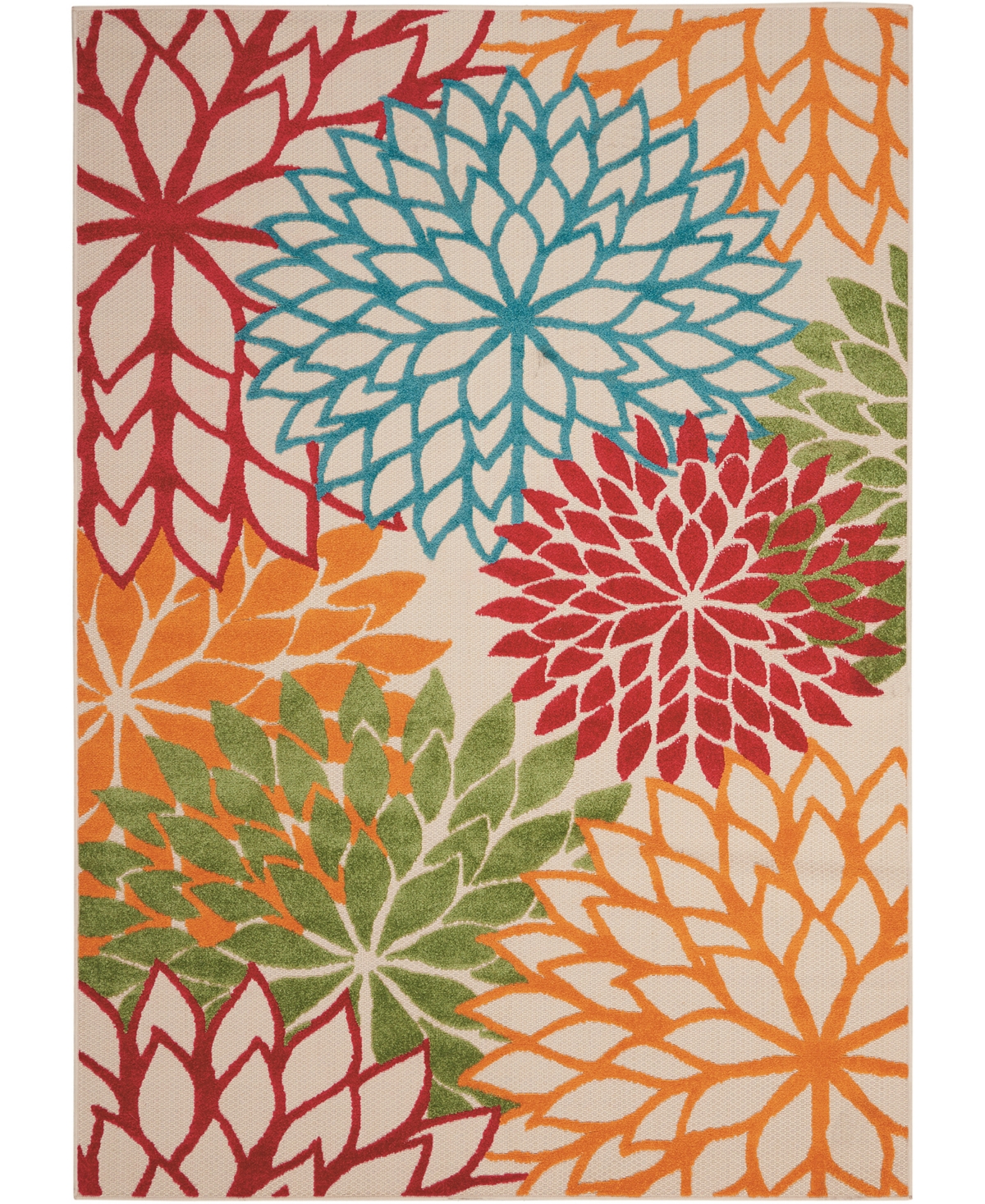 Nourison Aloha Alh05 3'6" X 5'6" Outdoor Area Rug In Green