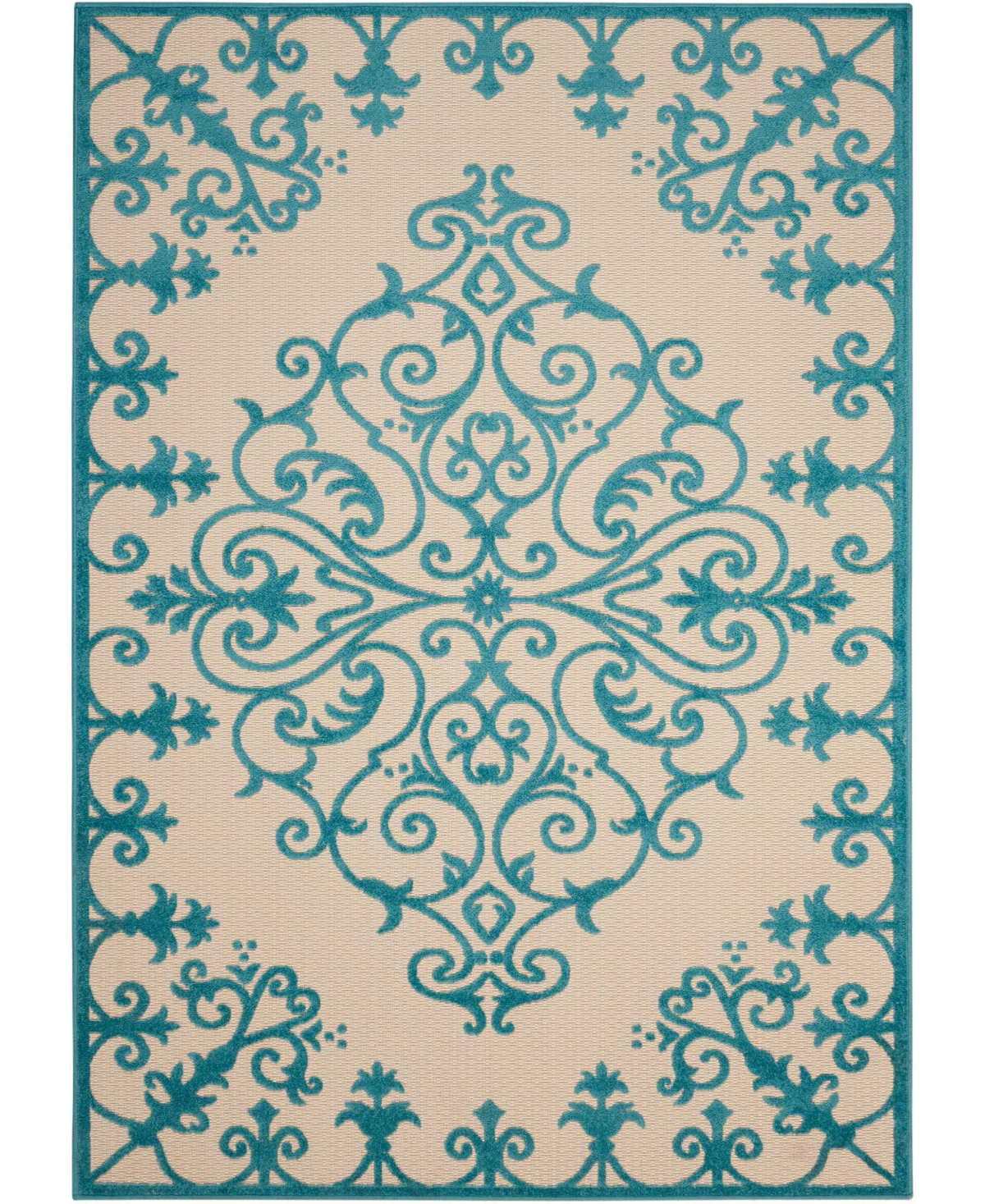 Nourison Home Aloha ALH12 7'10in x 10'6in Outdoor Area Rug - Aqua