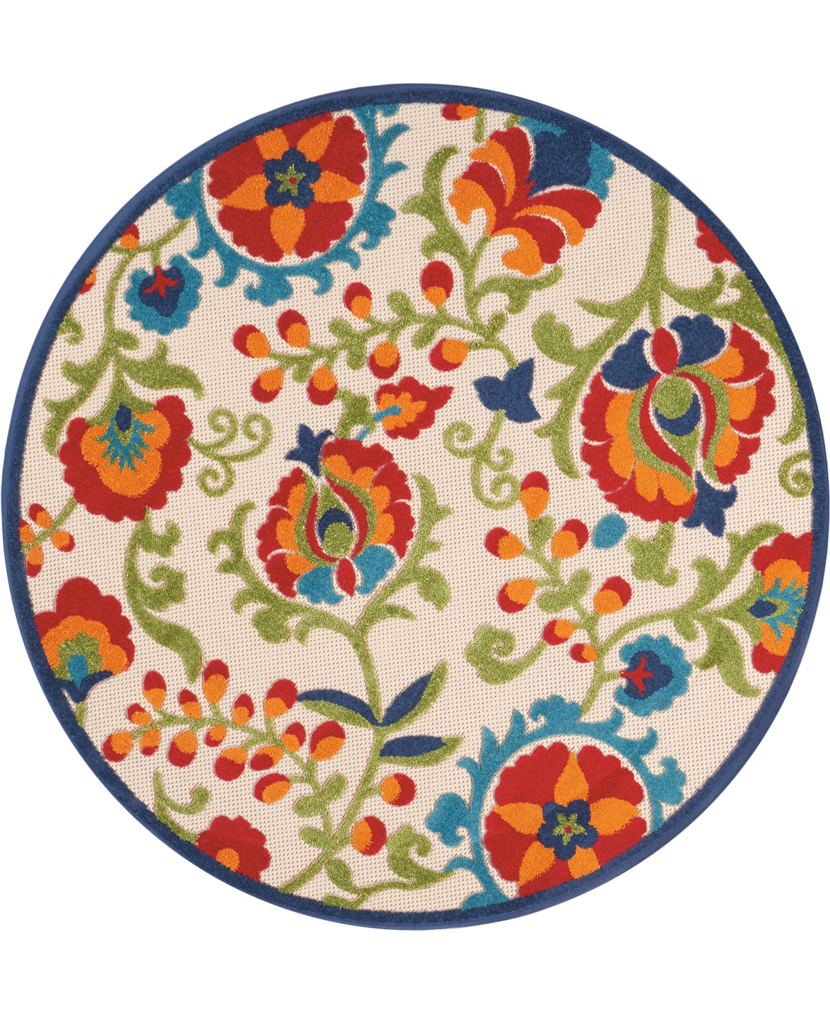 Nourison Aloha Alh17 4' X 4' Round Outdoor Area Rug In Multi