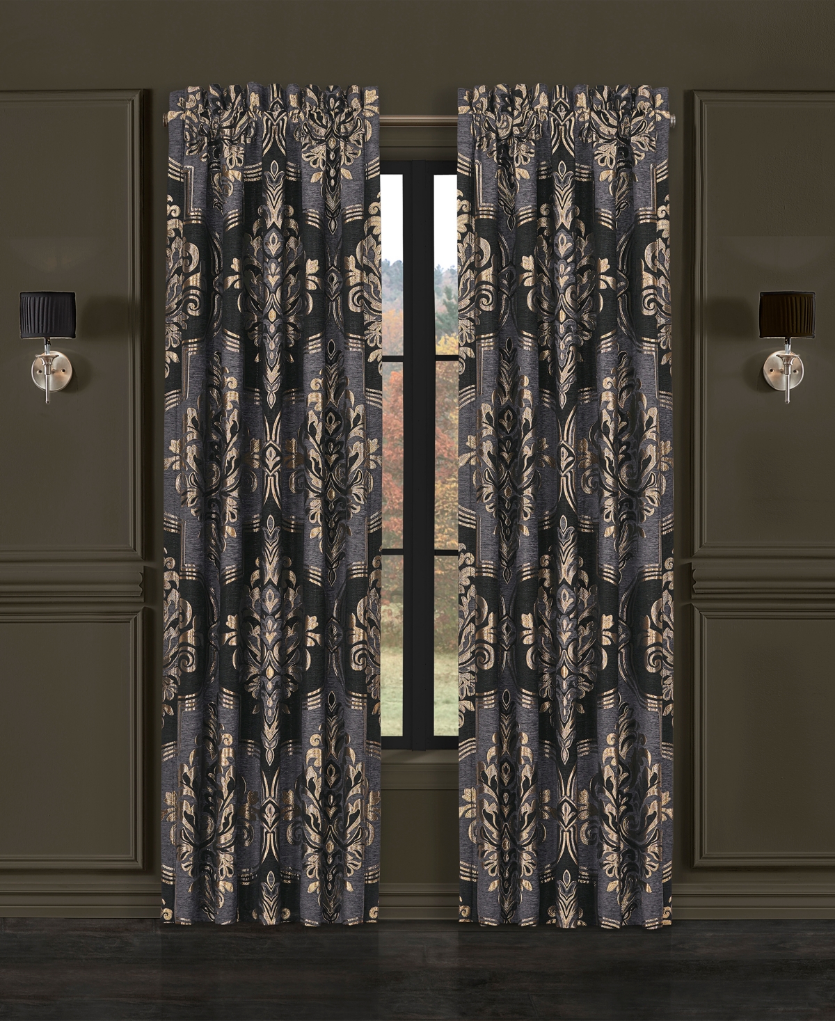 Savoy Window Panel Pair, 50" x 84" - Pewter