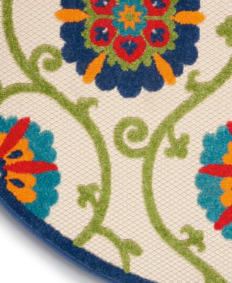 Aloha ALH19 5'3" x 5'3" Round Outdoor Area Rug