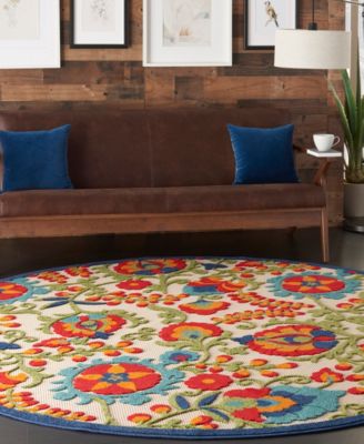 Aloha ALH17 7'10" x 7'10" Round Outdoor Area Rug