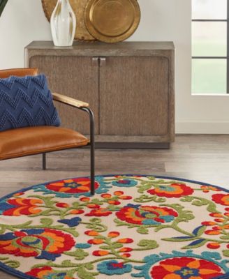 Aloha ALH17 5'3" x 5'3" Round Outdoor Area Rug