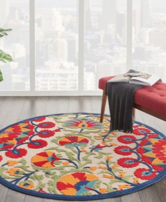 Aloha ALH20 5'3" x 5'3" Round Outdoor Area Rug