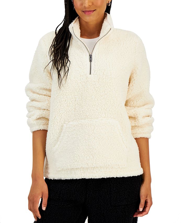 Style & Co Women's Sherpa Lined Zip-Up Hoodie, Created for Macy's - Macy's